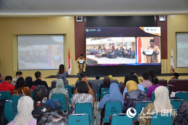 维多多·穆克提约校长致辞 人民网记者 李培松摄